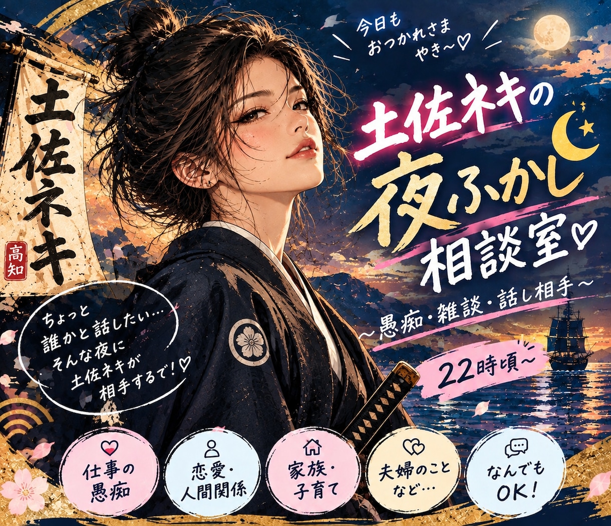 土佐ネキ♀が愚痴や話し相手になります 愚痴も雑談もOK！ゆるっとお話しましょ♪ イメージ1