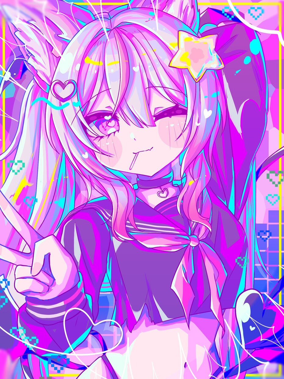 ビビッドカラーでポップなイラスト制作致します SNSのアイコンや動画のサムネイルなどにどうぞ！ イメージ1