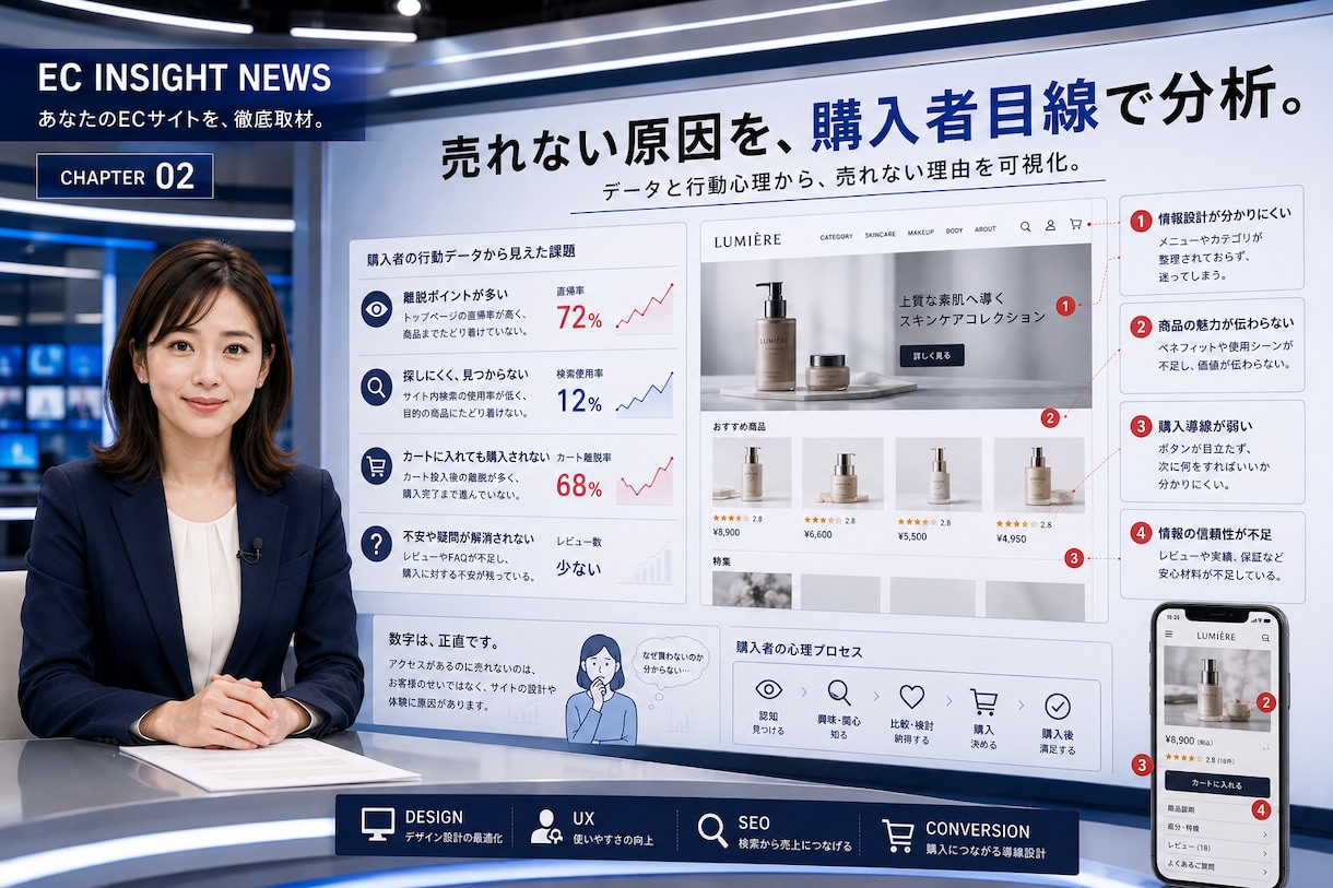 ECサイト制作・ネットショップを構築します デザイン・SEO・購入導線まで設計するECサイト イメージ2