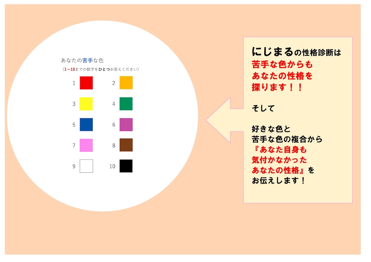 お好きな色からあなたの性格を診断いたします カラーセラピーではなく【色彩心理】から分析する性格診断です イメージ3