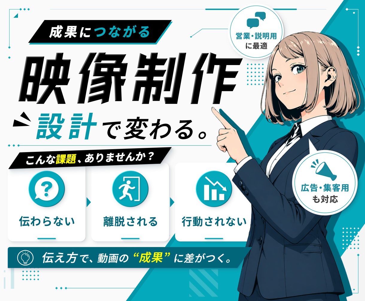 短時間で理解できる企業向け動画を制作します 迷わない、ズレない。構成から整え、パッと伝わる動画に イメージ1
