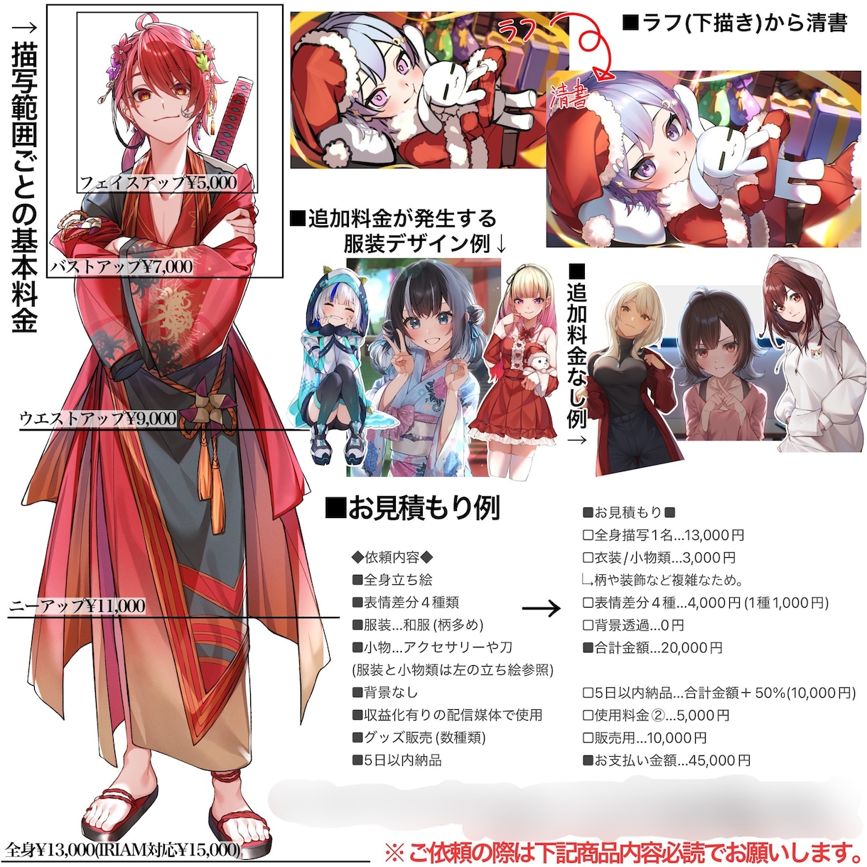 セール中!!イラスト全般制作いたします 顔周りから全身描写まで幅広く対応可能です！ イメージ2