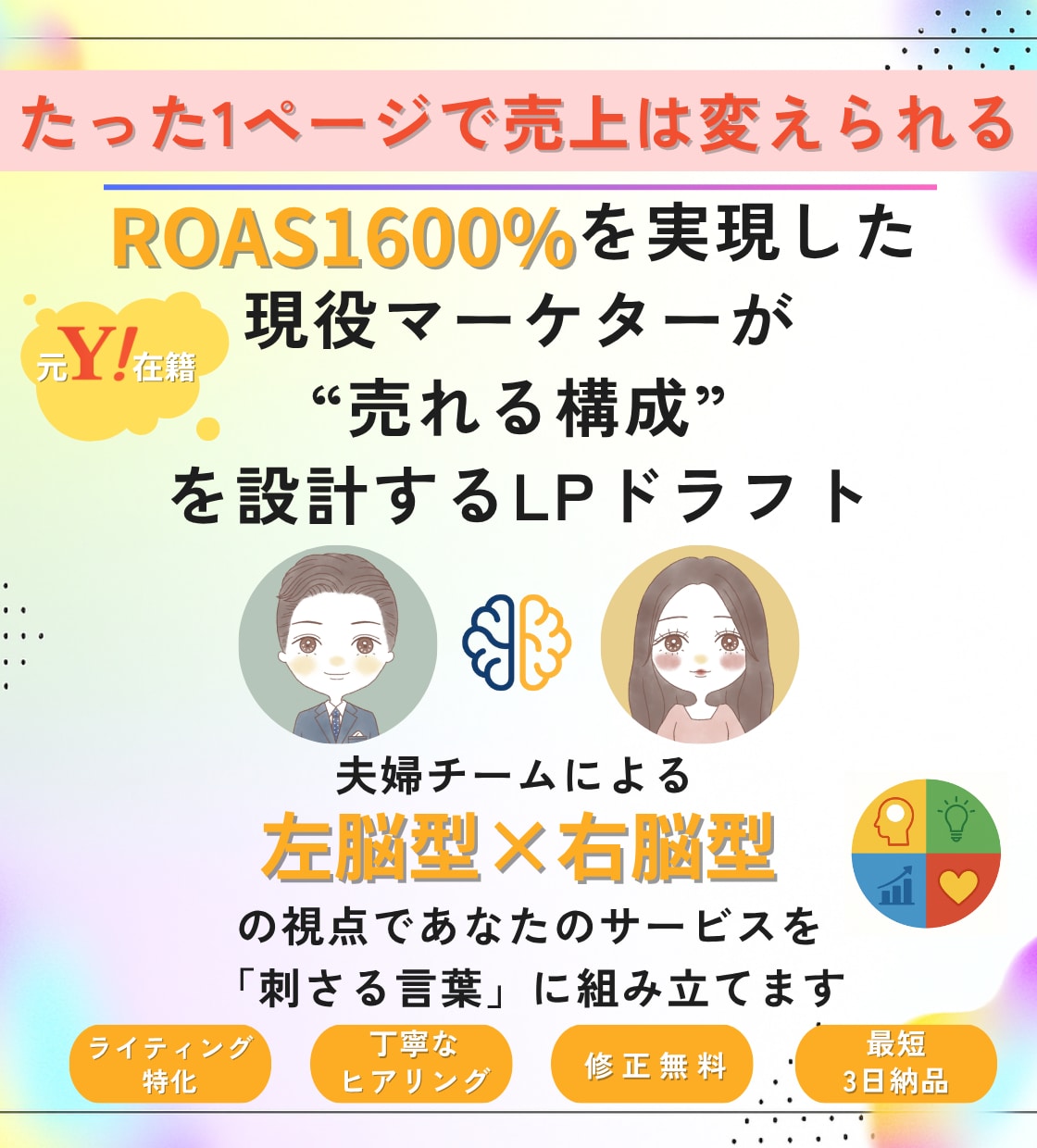 魅力を伝えて成果を上げるLPドラフトを制作します 現役マーケターが成果にこだわるLP構成設計を行います イメージ1
