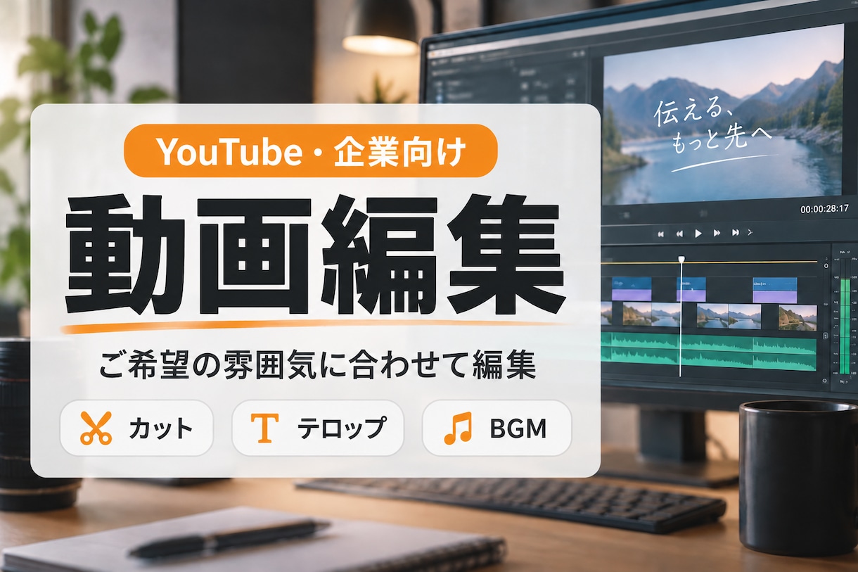 YouTube・企業向け動画を編集します 漠然とした「いい感じに」を形にします イメージ1