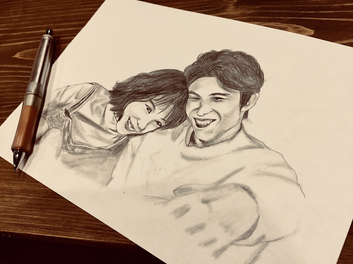 ぬくもり宿る鉛筆画似顔絵。心を込めて描きます 大切な人との大切な時間を一枚の絵に残してみませんか？ イメージ4