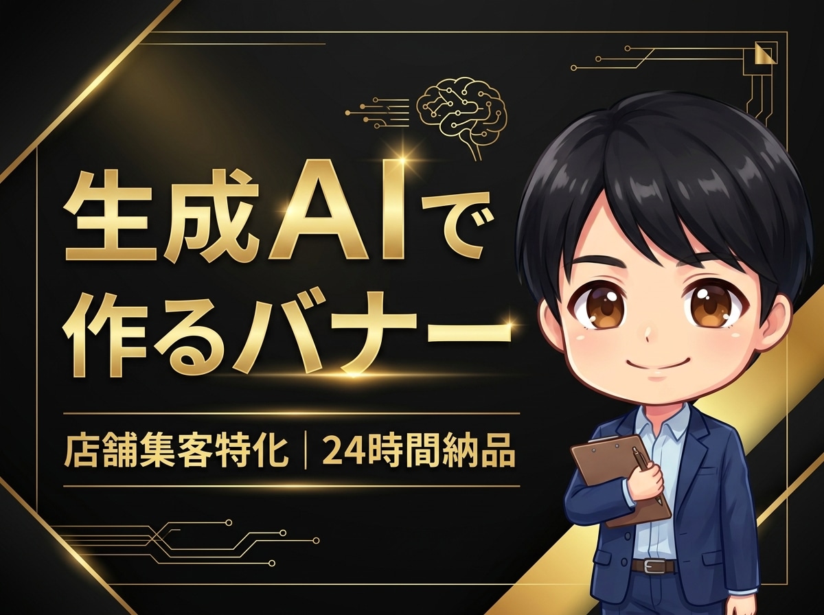 生成AI活用で店舗集客バナーをスピード制作します 24時間以内に初稿提出可。伝わる店舗集客バナーを制作 イメージ1