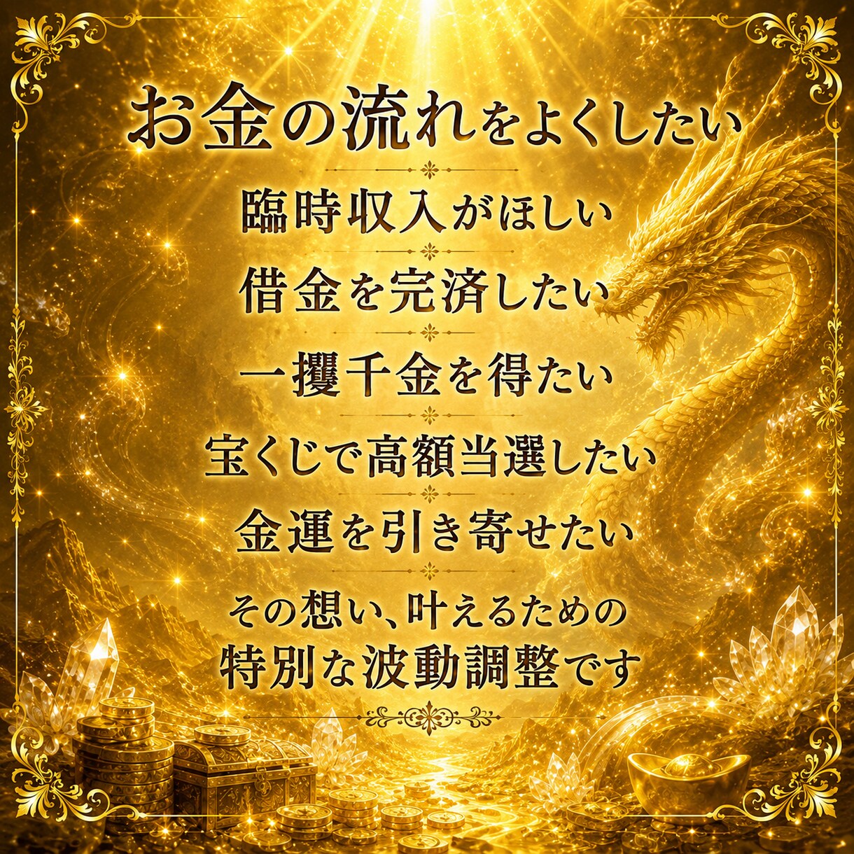 金運覚醒✨あなたの金運・財運を覚醒させます 金運覚醒　ヒーリング・波動修正　億万長者　一攫千金　大富豪 イメージ2