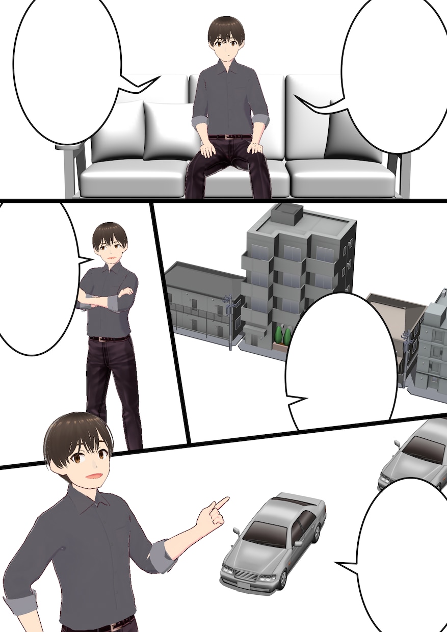 漫画のネームやラフを作成します Vroidやデッサン人形を使いますので、早くて判り易いです イメージ2