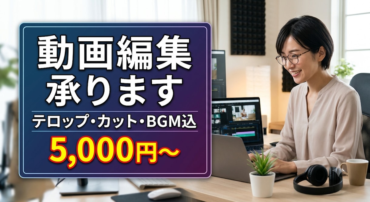 丁寧、柔軟で正確に動画編集を致しますます ビジネスYouTubeSNS対応！迅速な連絡と納期厳守で安心 イメージ1