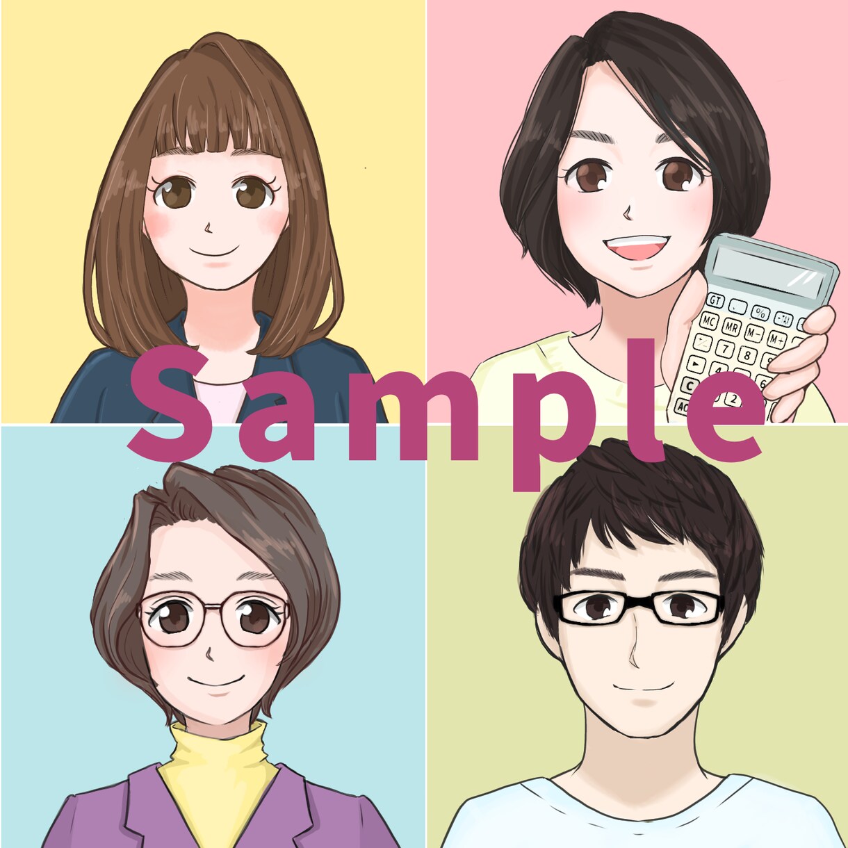 くっきり見やすい似顔絵を描きます 印象に残るイラストを作成します！アイコンにおすすめです！ イメージ5