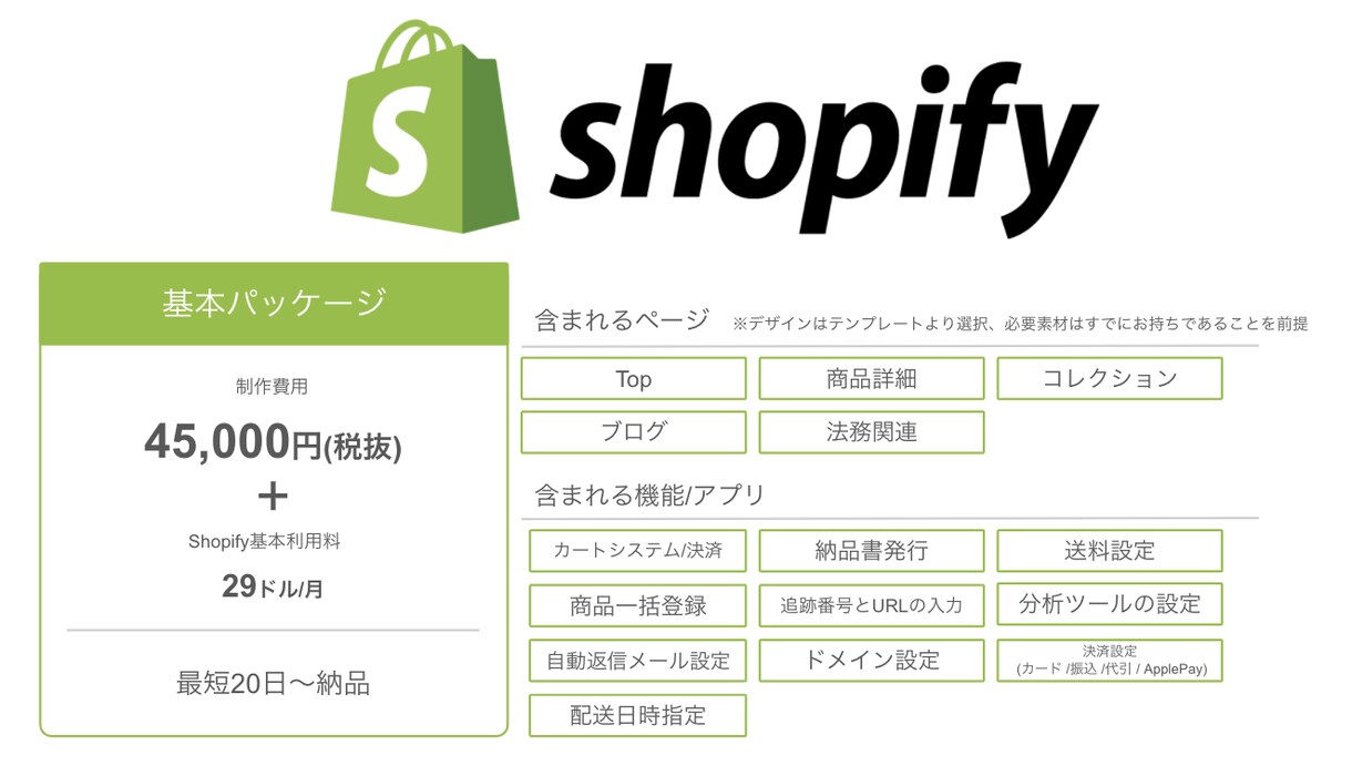 先着4枠限定！ShopifyでECサイト制作します EC初心者の方歓迎！基本パッケージをご用意！安価でご提供！ イメージ2