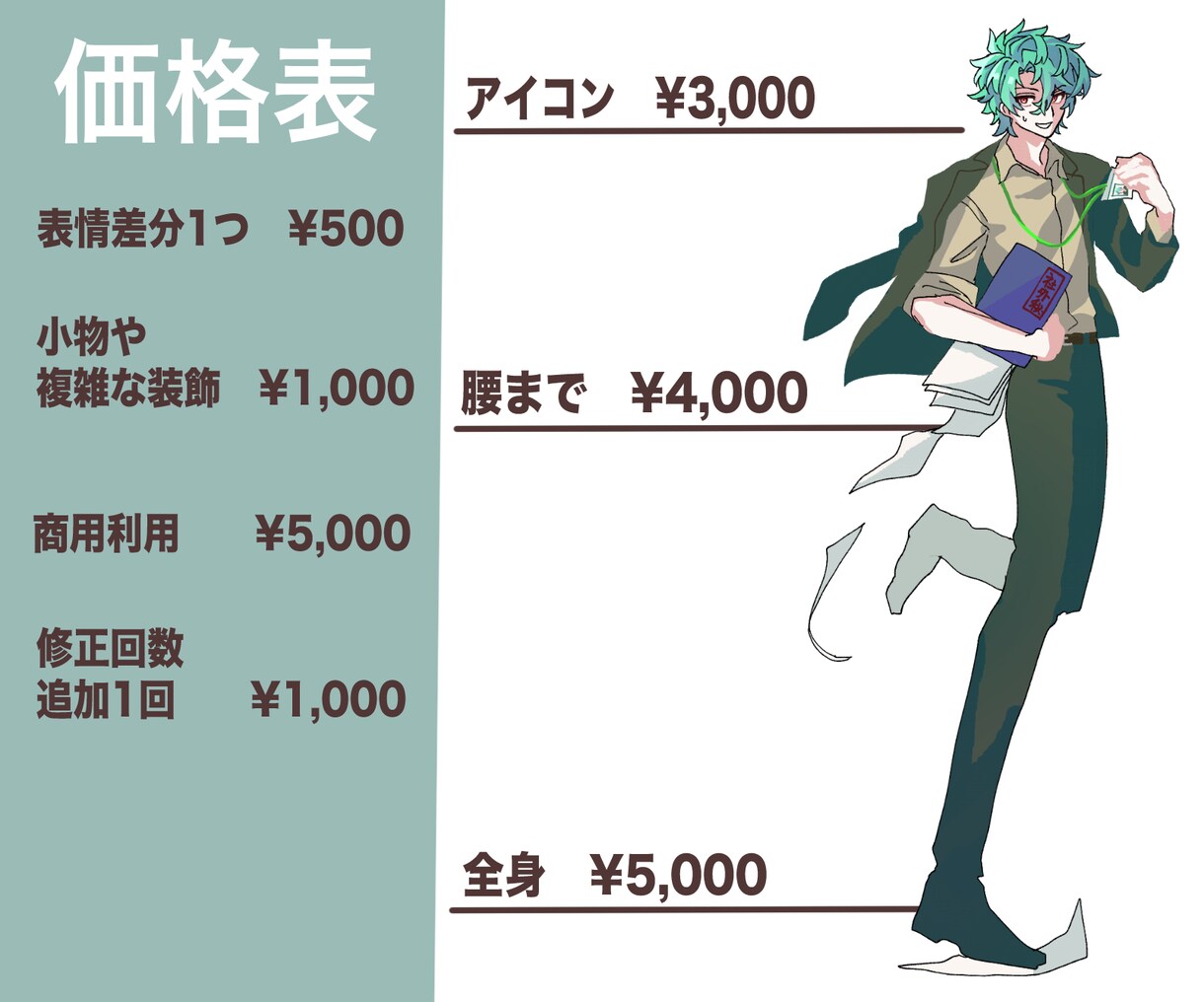 IRIAM、TRPG、ゲーム内立ち絵描きます 残り新規1名様限定2000円でキャラ立ち絵イラスト作成します イメージ2