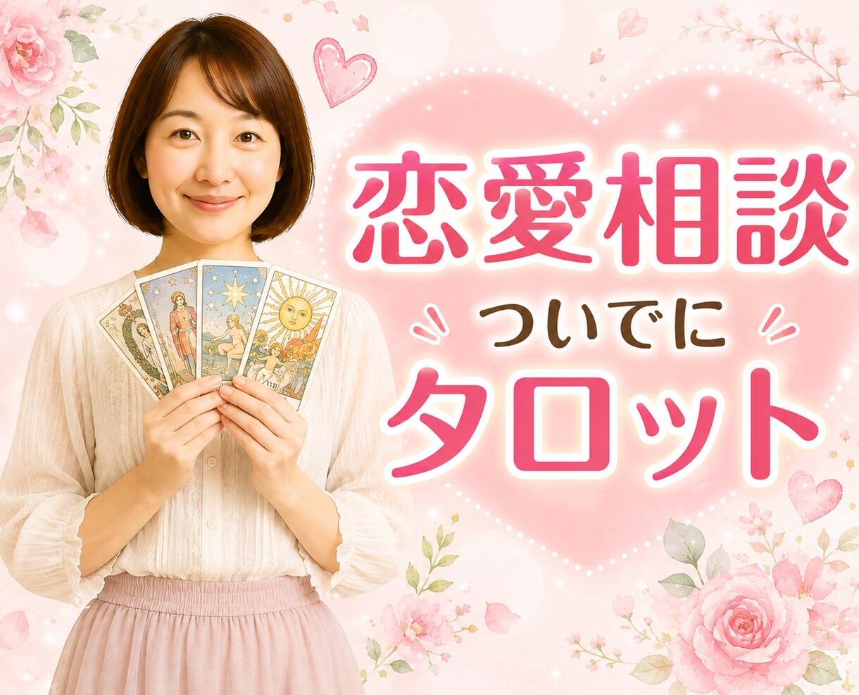恋愛相談や雑談のついでにタロット鑑定もします 恋バナしながら気軽にタロット♡気になる相手の本音も鑑定 イメージ1