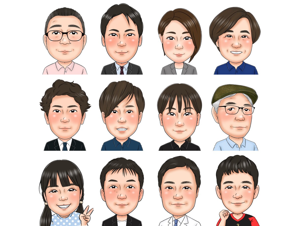 名刺、アイコン、HP用等似顔絵お描きします そっくりで可愛い、あたたかい似顔絵です＊ イメージ8