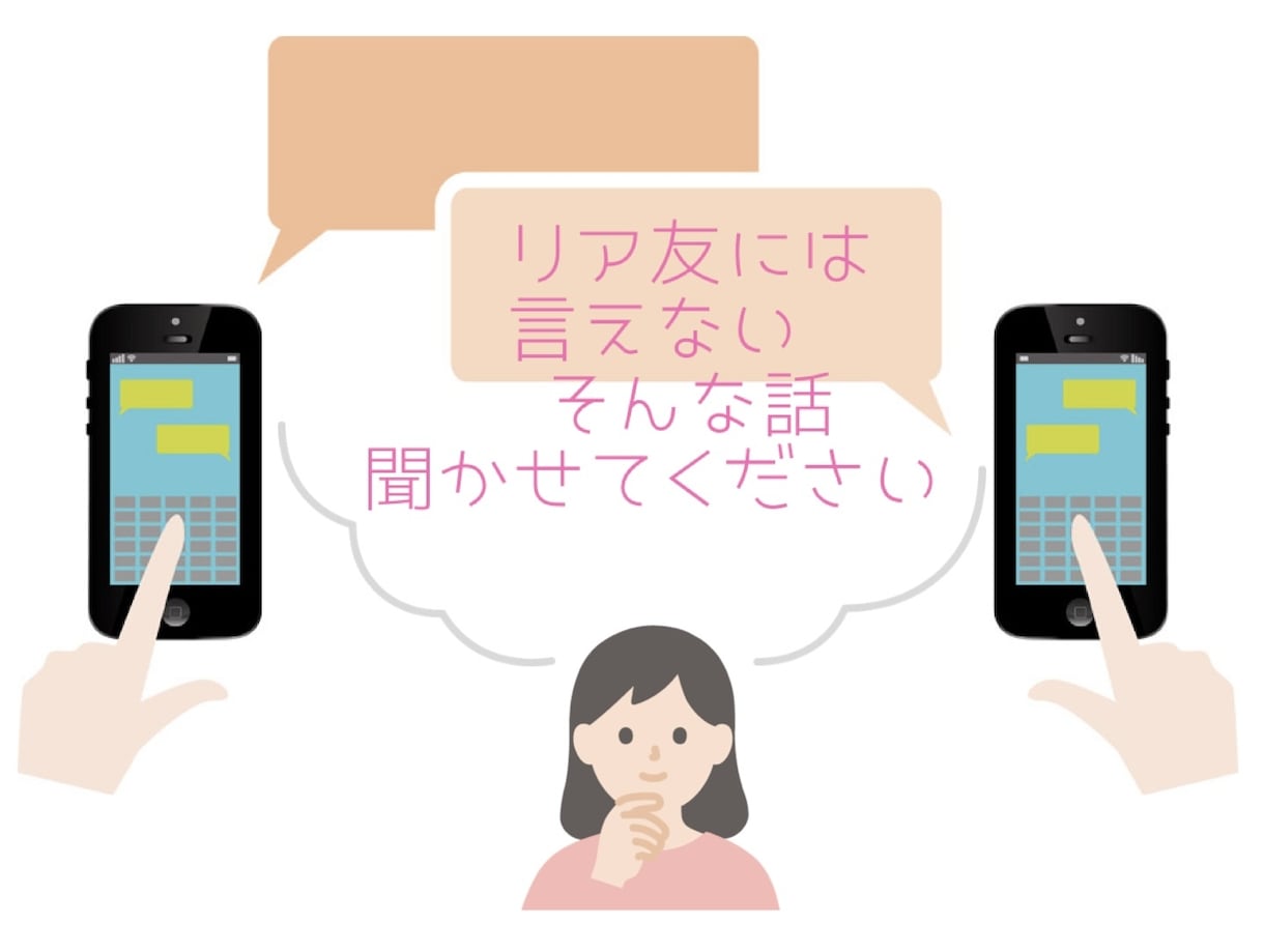 友達感覚でやりとりします ママ友や妻(夫)、身近な人は言えない話なんでもおっけー！ イメージ1