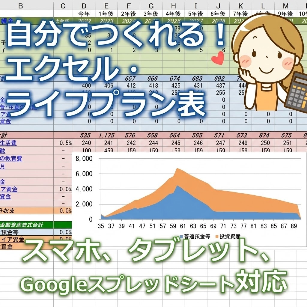 入力簡単！エクセル・ライフプラン表を提供します 今後のライフプラン（マネープラン）をまじめに考えたい方へ イメージ1