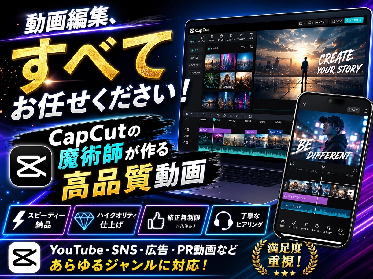 動画編集全て受けます 視覚的にわかりやすく共感力重視の編集 イメージ1