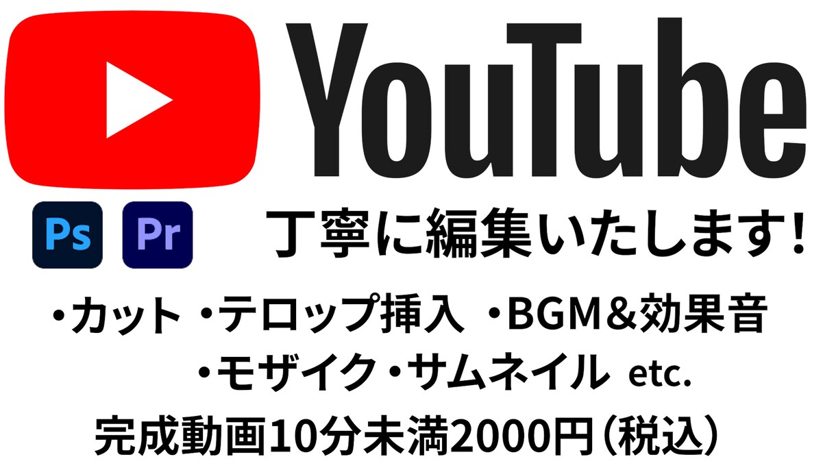 YouTube動画、編集いたします 1件の依頼に専念して丁寧に編集いたします！ イメージ1