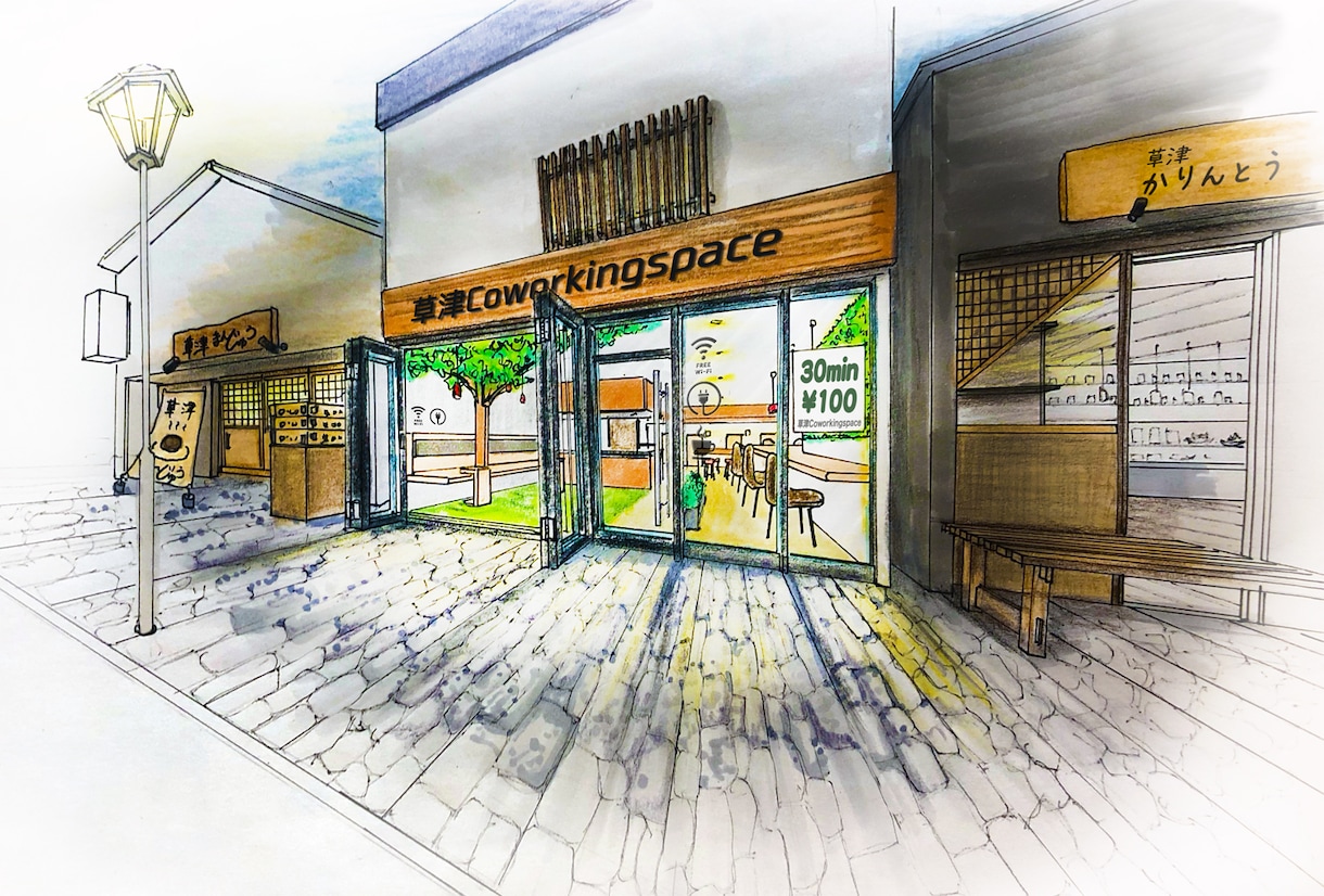 水彩風手描きパース描きます ラフ画は何度も修正可能!イメージにあったパースを作成します イメージ5