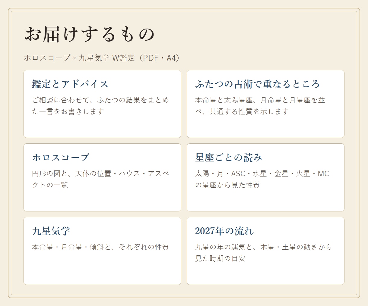 ホロスコープ×九星気学W鑑定で性質と運勢を読みます 西洋占星術と九星気学で重なる性質と2027年の流れを イメージ5