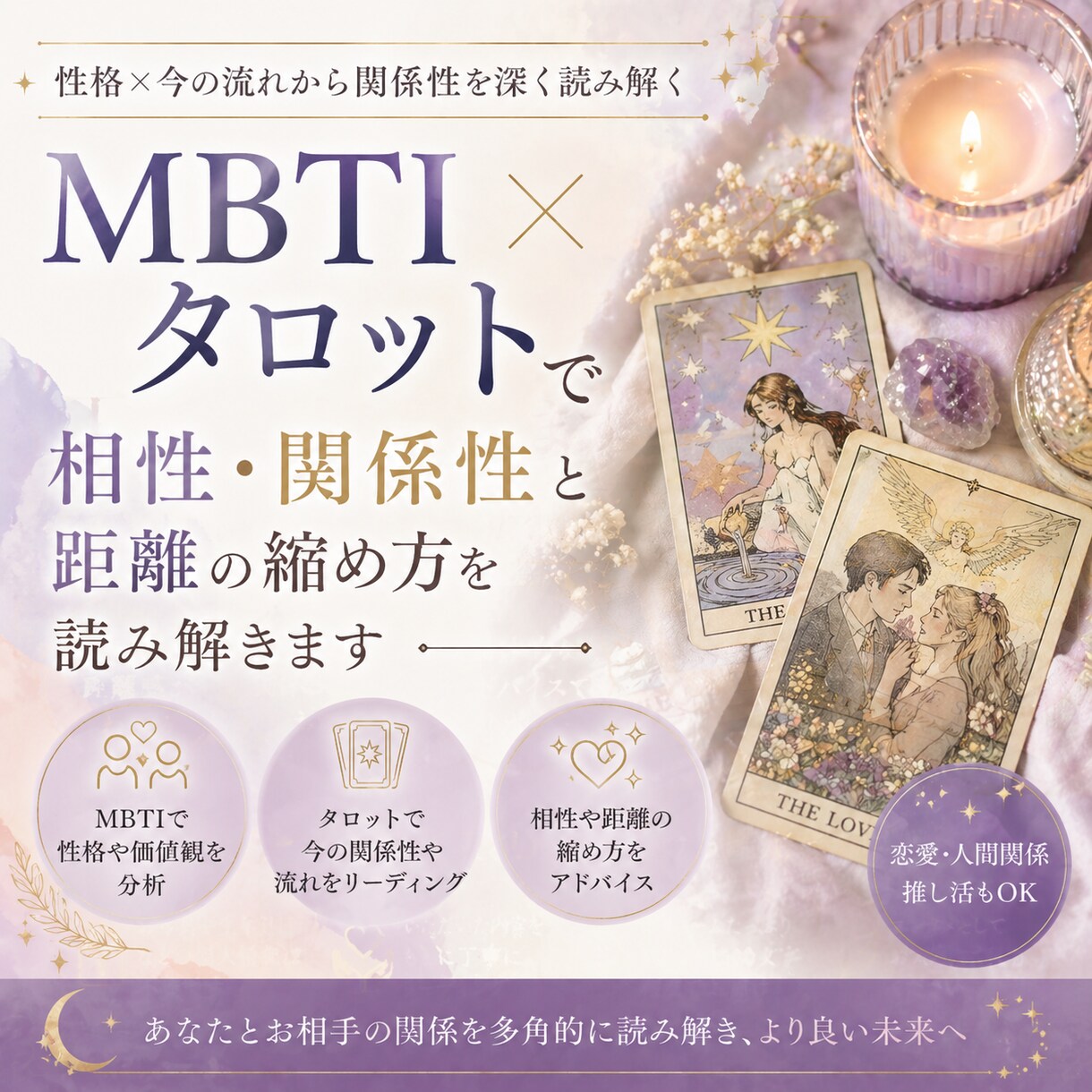 MBTI×タロットで相性・関係性を読み解きます 恋愛・人間関係OK／相性と関わり方を解説 イメージ1