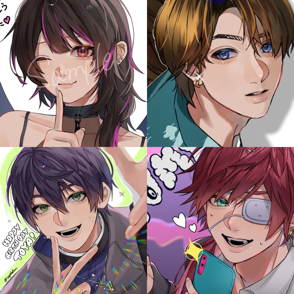 配信者様の歌ってみたのサムネイラストを描きます 男性配信者様限定で歌ってみたのイラストを制作いたします。 イメージ1
