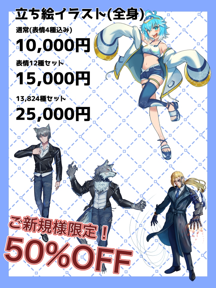 TRPG用立ち絵イラスト制作します イメージしているオリジナルキャラクターを形にします。 イメージ1