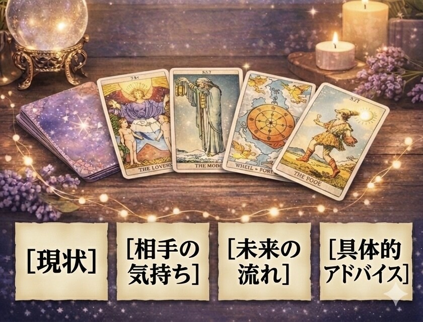 タロットで相手の本音と今後を鑑定します 状況・相手の本音・今後の流れを読み解きます イメージ2