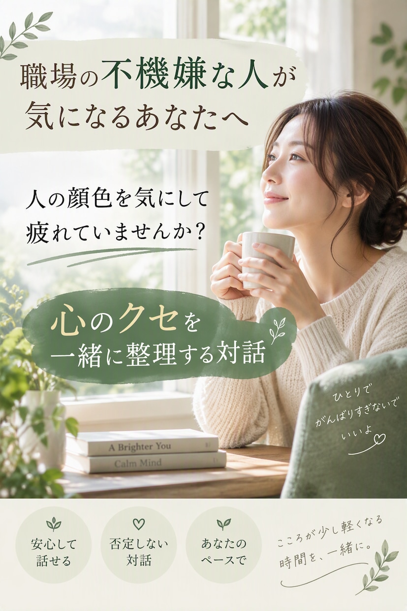 職場の不機嫌な人が気になる、を一緒に整理します インナーチャイルドセラピーでふりまわされる原因を深堀り イメージ1