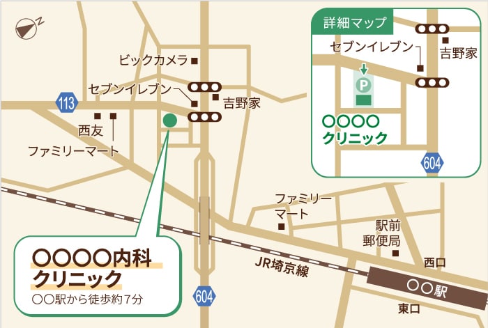 ai納品■地図専門デザイナー拡大図付地図作成します 拡大図付きのマップをわかりやすく作成いたします。 イメージ3