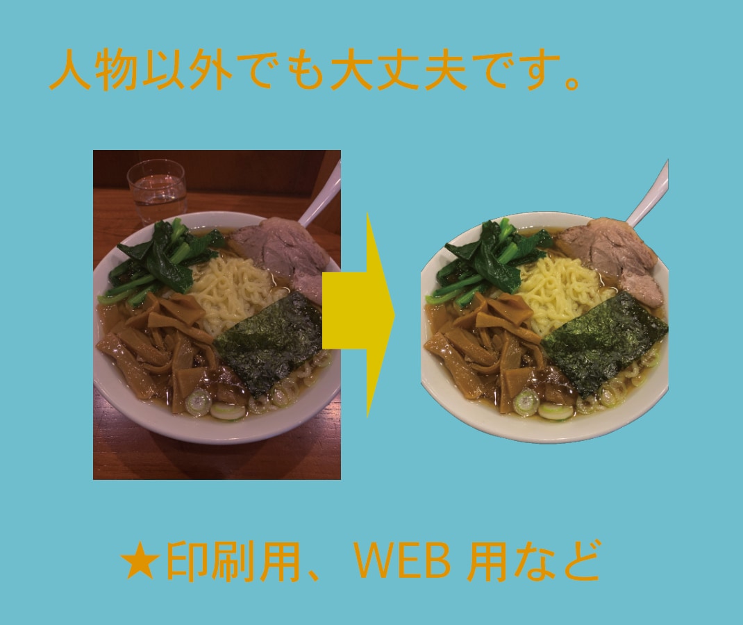 画像「切り抜き」「色補正」「不要物除去」等承ります レタッチ全般（切り抜き・色調補正・不要物除去など） イメージ3