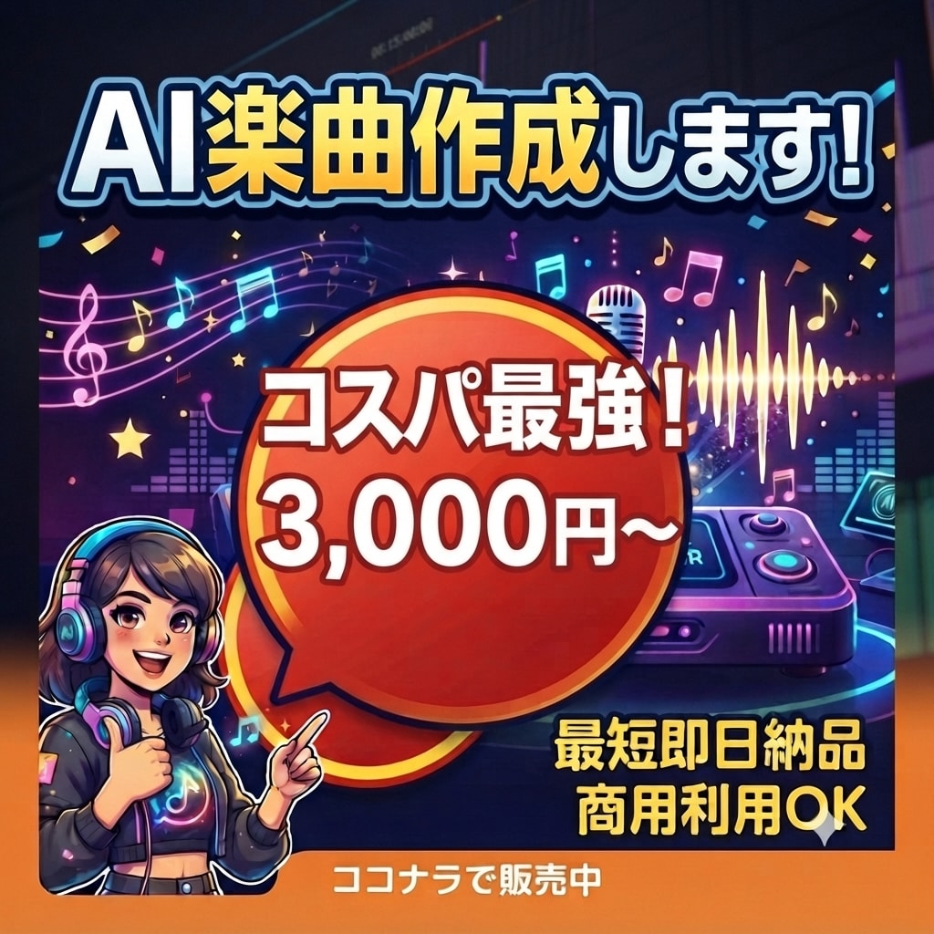 要望に合わせてAI楽曲・BGMを作成します おまかせOK！理想のオリジナル曲を低価格でお届けします イメージ1