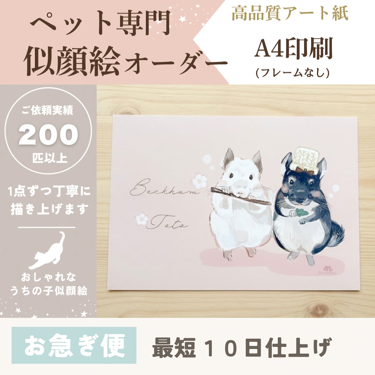 お写真を元にペットの似顔絵を描きます 何年経っても「うちの子が一番」お写真を元に丁寧に描きます。 イメージ1