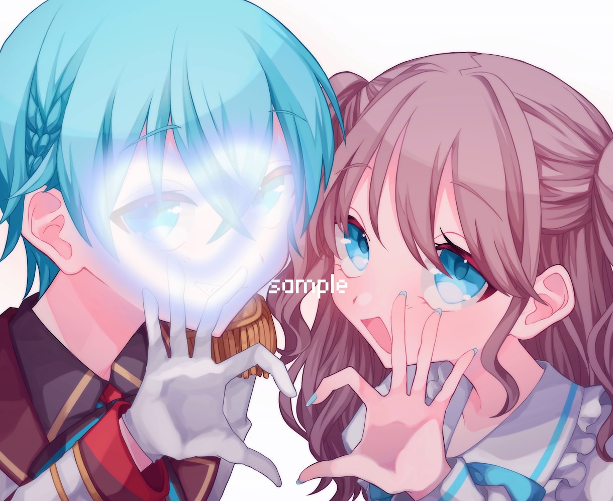 アイコン、カップル絵(夢絵)、なんでも描きます キラキラとした絵柄を始めとした色々な絵柄でご対応! イメージ1