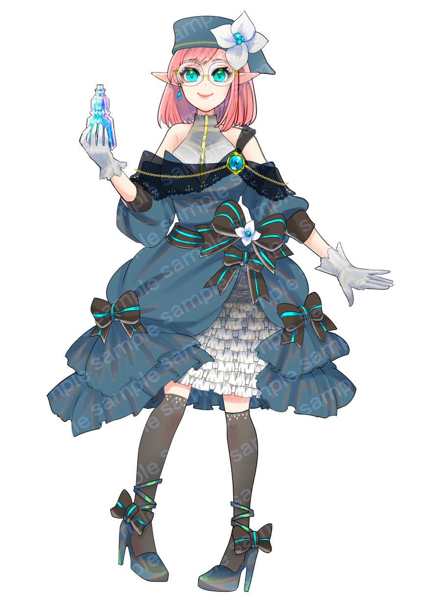 表情/眼鏡差分計20枚！エルフの女の子販売します TRPG等個人使用ならなんにでもお使いください！ イメージ3