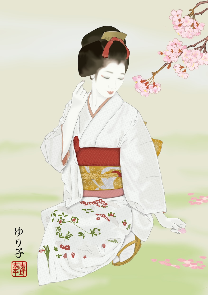あなたの「和服美人風」の肖像画を作成致します 知人へのプレゼントや年賀状に最適！ イメージ2