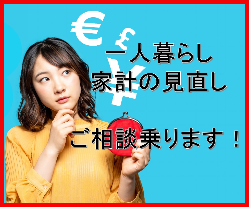 一人暮らしの家計の見直し、お手伝いします 一人暮らし歴4年、寮暮らし歴5年の元浪費家FPが教えます！ イメージ1