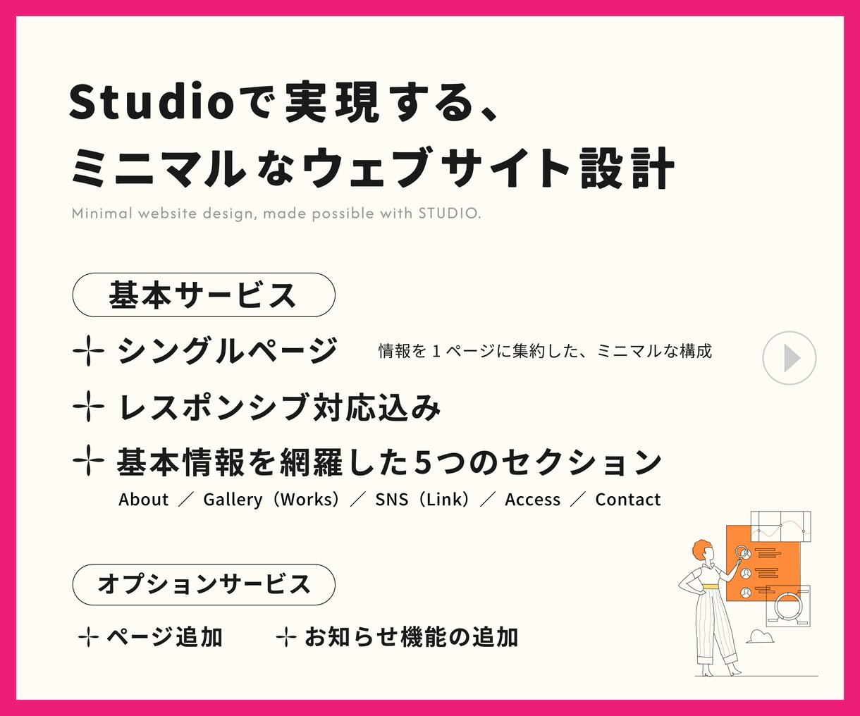 STUDIOで「ちいさなホームページ」つくります 【オプションでページ追加OK◎】【サーバー&維持費不要】 イメージ3