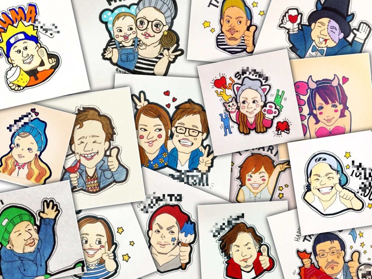 ゆるくてポップ★なアイコン作成します SNS用のアイコンやちょっとした似顔絵プレゼントに★ イメージ1