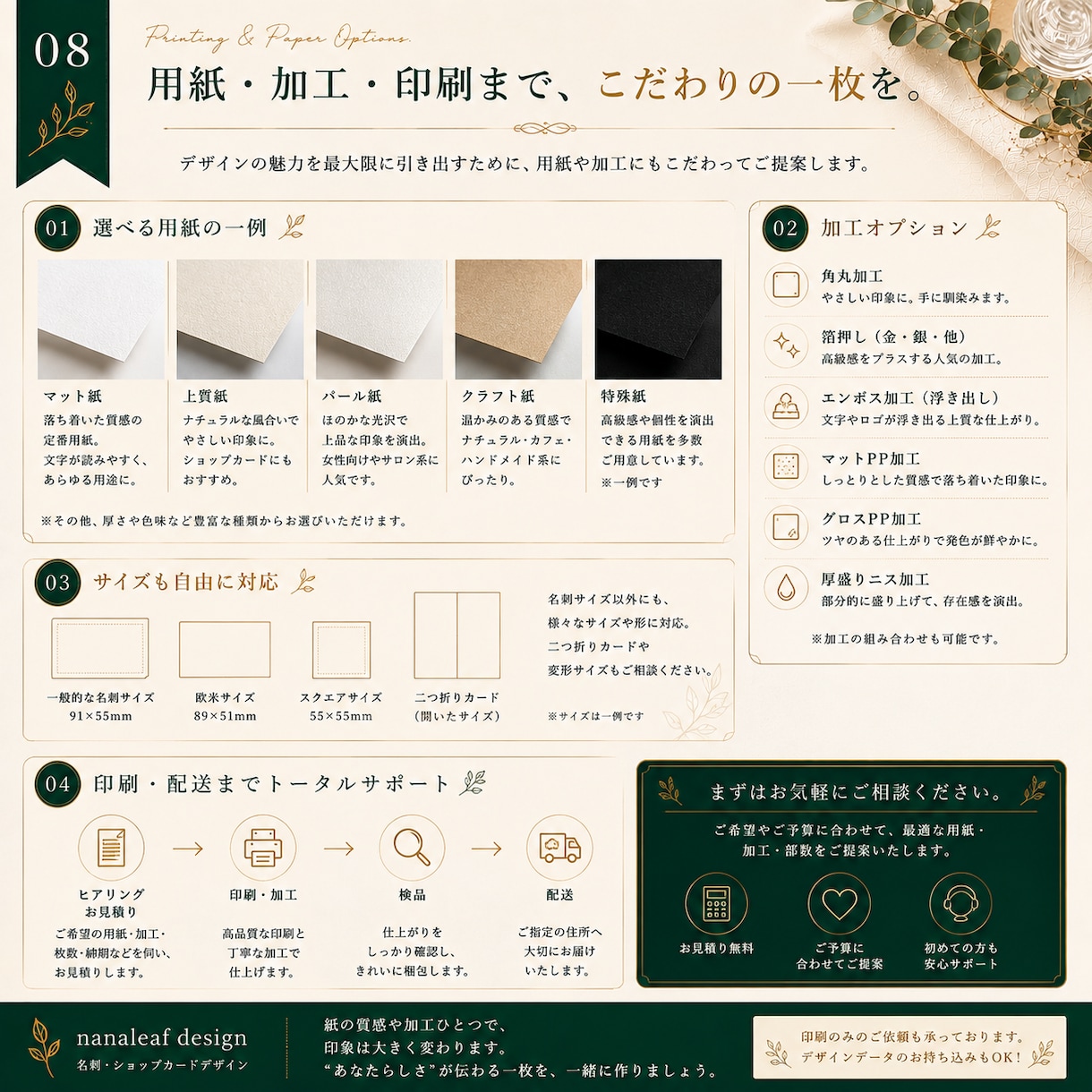 想いが伝わる名刺・ショップカードを制作しますます 名刺・ショップカード・ポイントカードまで幅広く対応 イメージ8