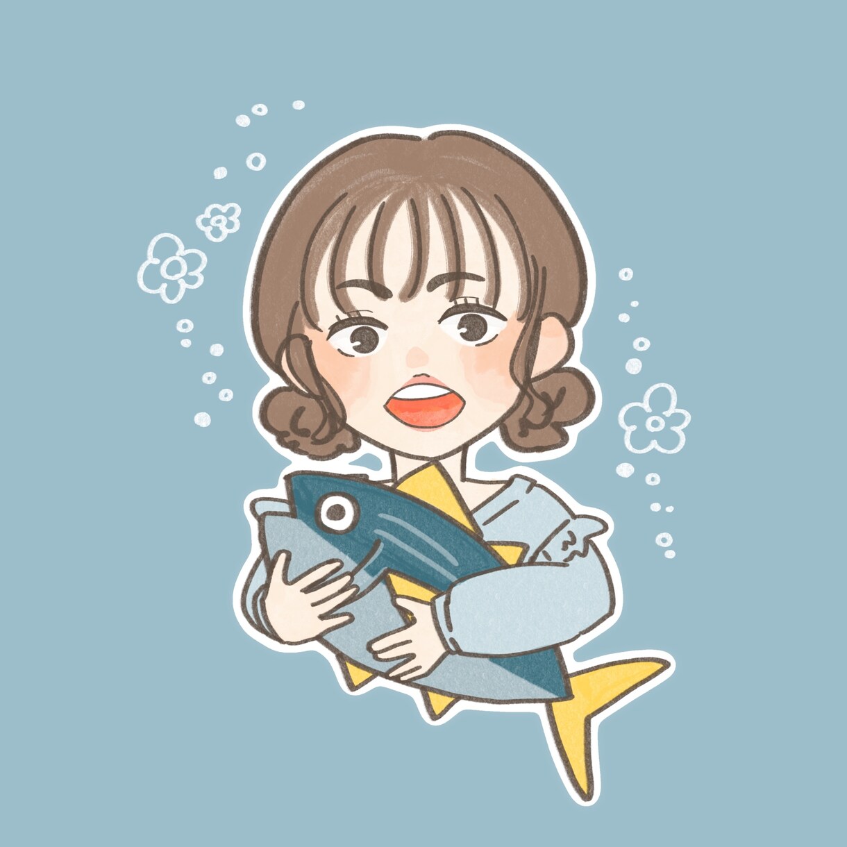 シンプルで可愛い似顔絵アイコンお描きます SNS用アイコン、似顔絵アイコン イメージ1
