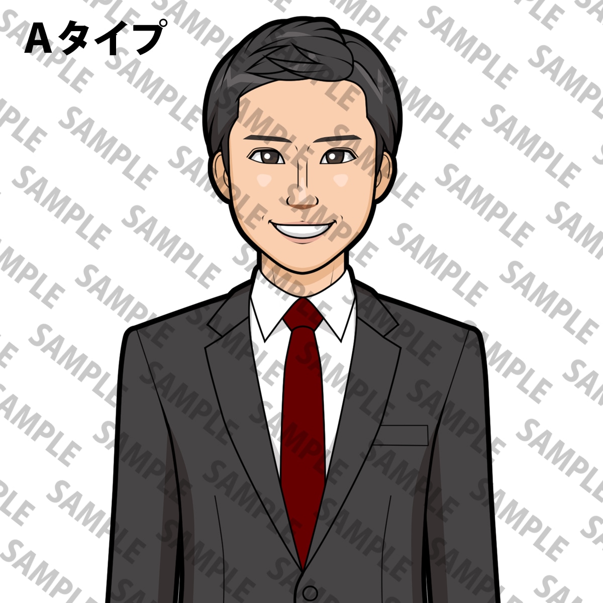 ＳＮＳや名刺用似顔絵制作いたします アニメ調似顔絵(バストアップのみ) イメージ2