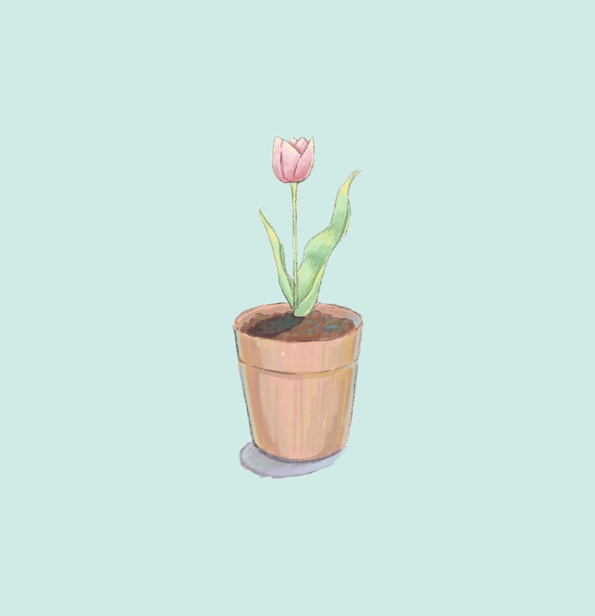 シンプルな植木鉢のお花アイコン描きます 1輪のお花が結局1番かわいい！ イメージ1