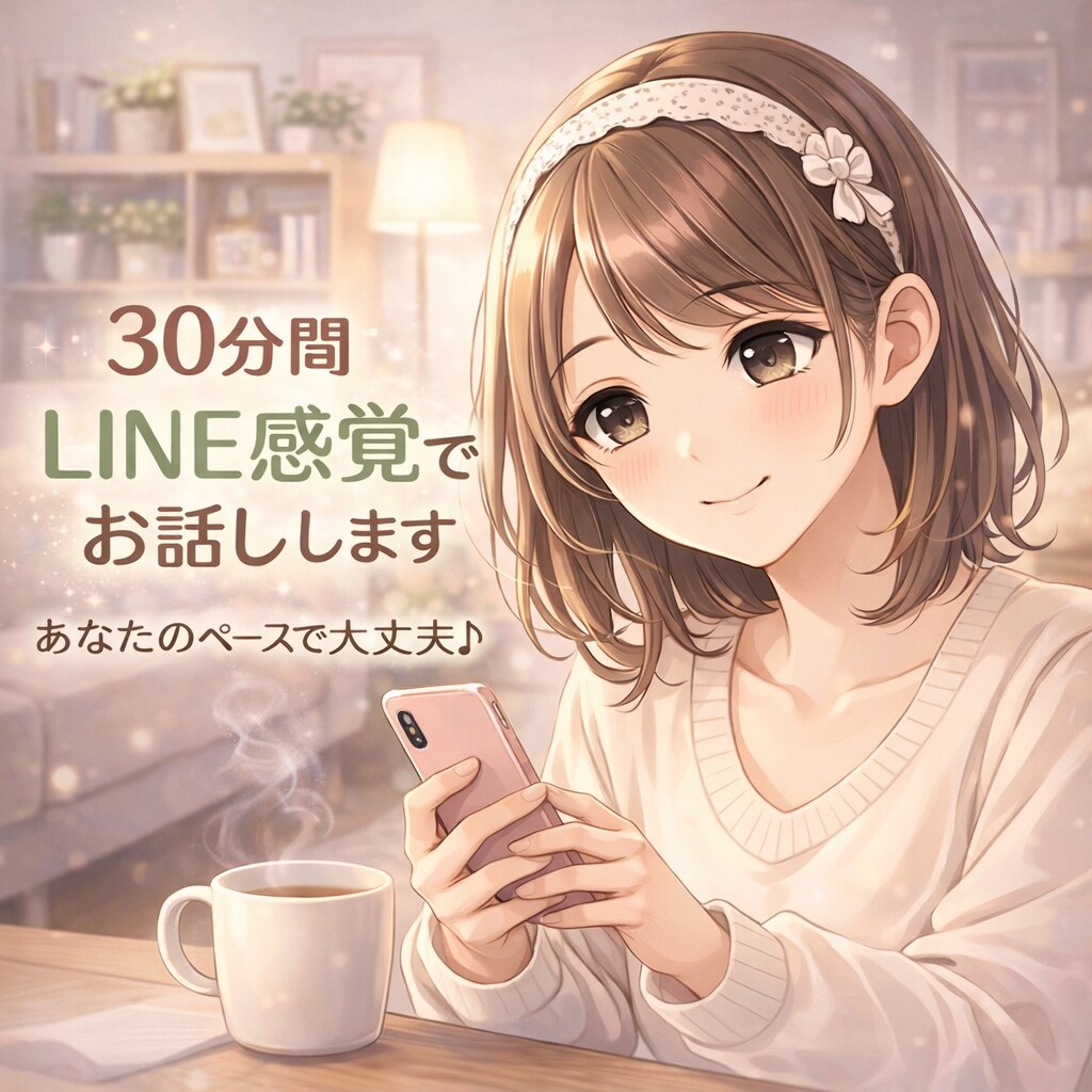 LINE感覚！30分間即レスします あなたのペースで大丈夫ココロの保健室｜やさしくお話聞きます イメージ1