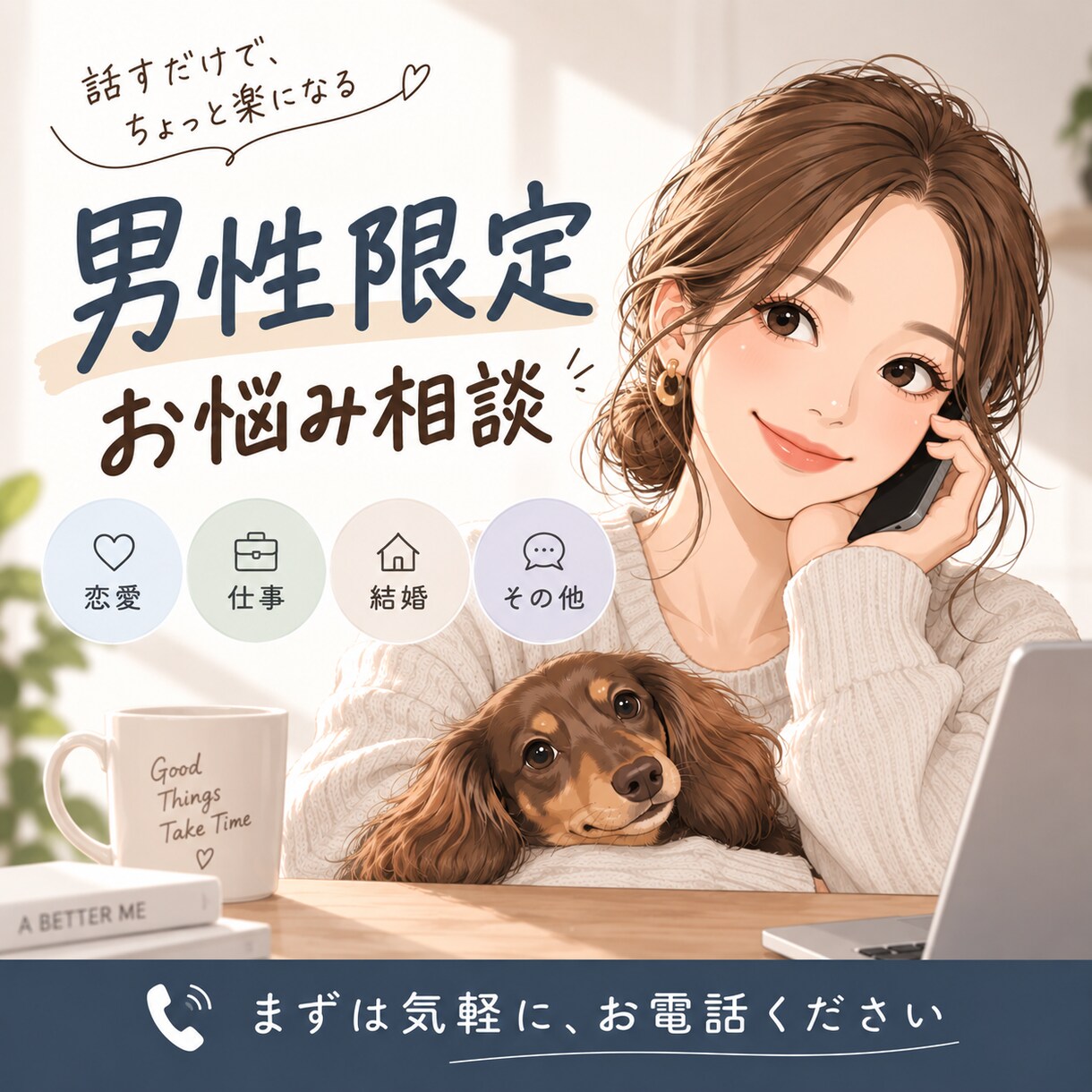 男性のための人生相談します 恋愛・仕事・生活など、モヤモヤを一緒に整理します イメージ1