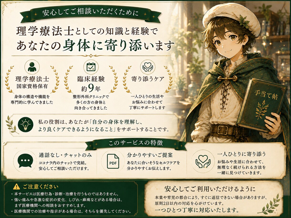 身体の悩みを理学療法士が一緒に整理します 何をすればいいか分からない方へ イメージ5