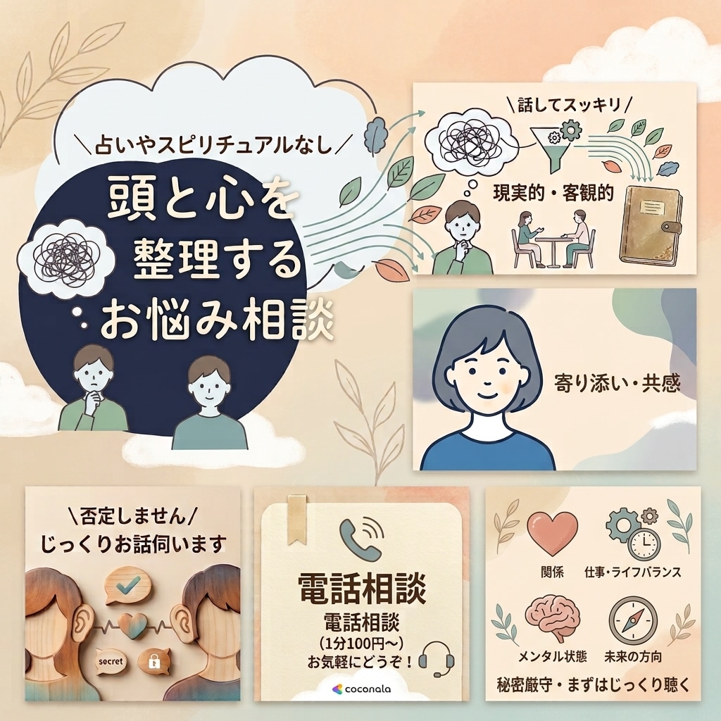 思考を整理して心を軽くする丁寧なお悩み相談します 占いやヒーリングに頼らず、話して頭と心を整理します イメージ1
