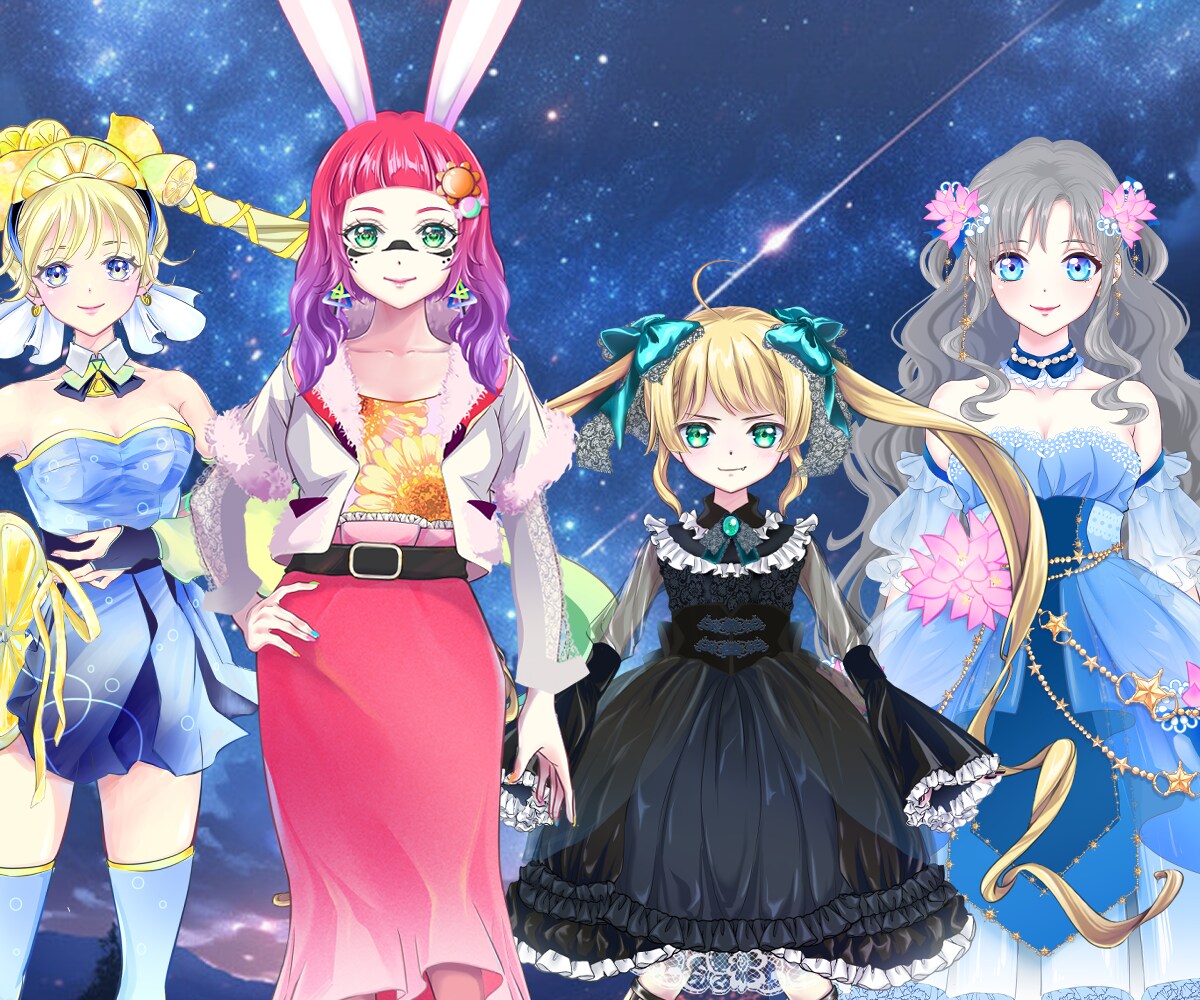 一括工程Vtuberキャラデザ〜モデリング致します 三面図orキービジュアル進呈！なりたいを全力でサポートします イメージ3