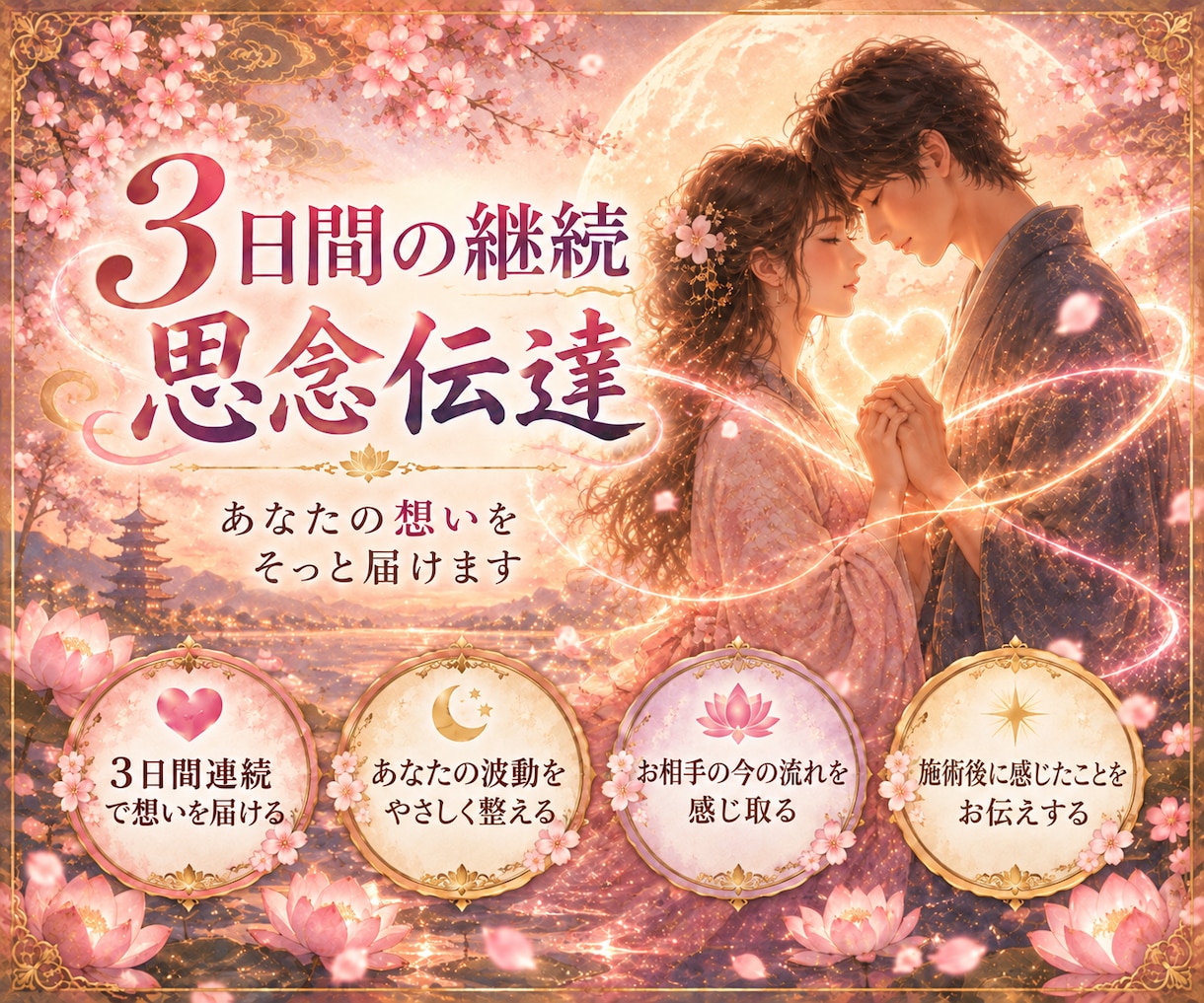 強化版｜3日間連続であの人へ思念伝達します 3日間、想いを重ねて届け、日ごとの反応まで読み取ります イメージ1
