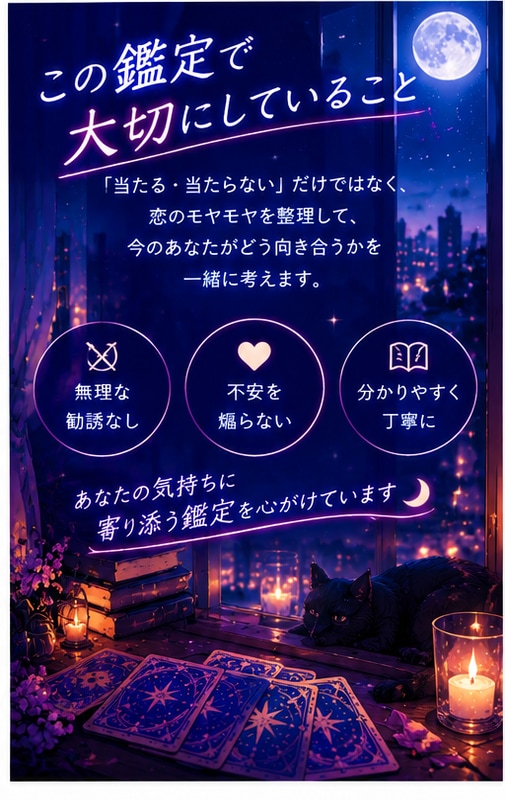 あの人の今の気持ちをタロットで読み解きます 恋のモヤモヤを3枚のカードで丁寧に整理します イメージ5
